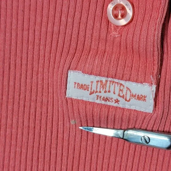 VTG Limited Too Tween Girls 90s Y2K Coral Coquette Cotton Ribbed Tank Size 16 - Picture 7 of 9